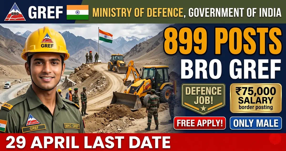 BRO GREF Recruitment 2026 - 899 Posts Apply Offline, Electrician, Draughtsman, Store Keeper, Operator Vacancy BRO Recruitment
